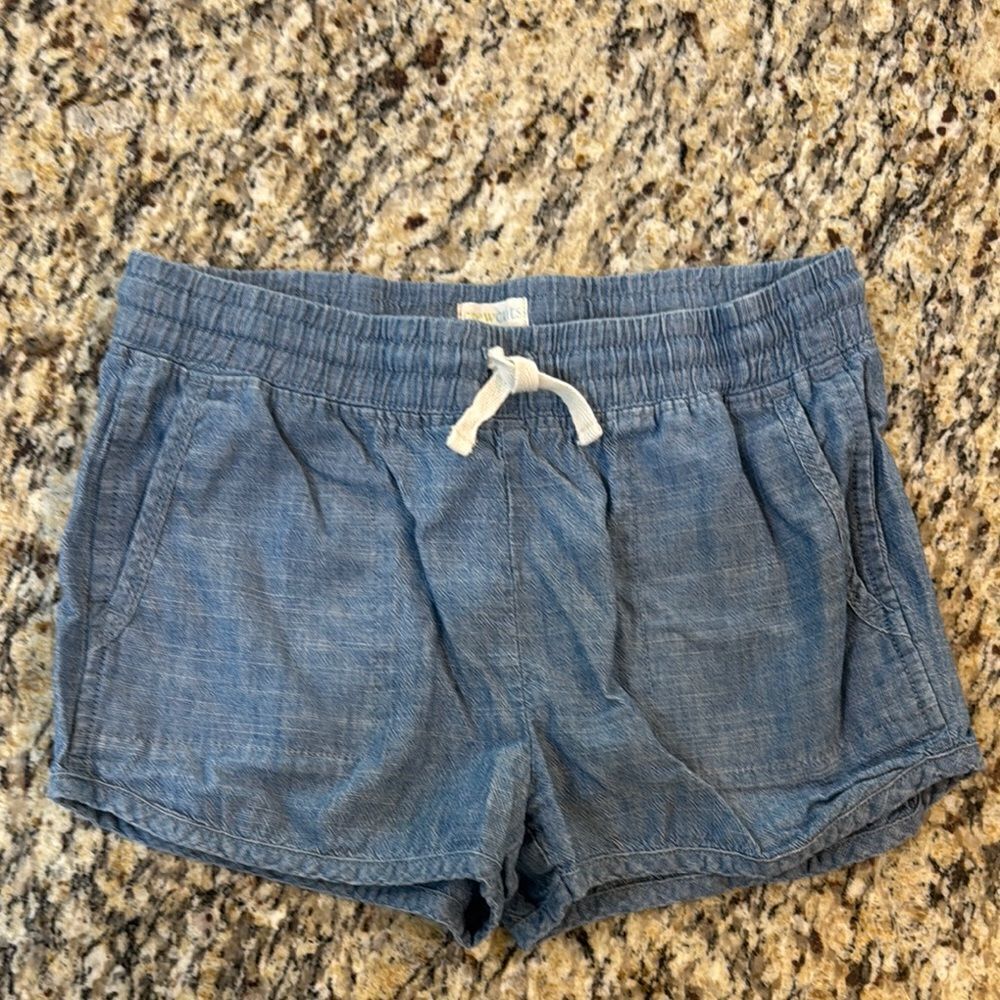 Crewcuts Blue Jean chambray Shorts Elastic Waist kids size 10